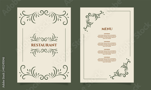 vintage restaurant food menu card template. - Vector.