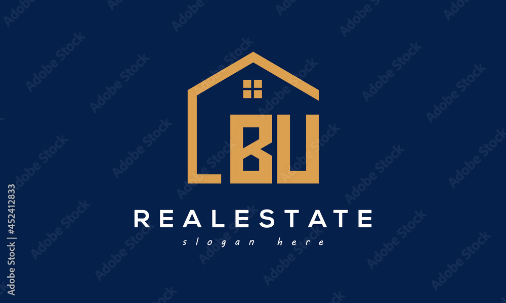 BU three Letters creative circle logo design BU three Letters creative circle logo design