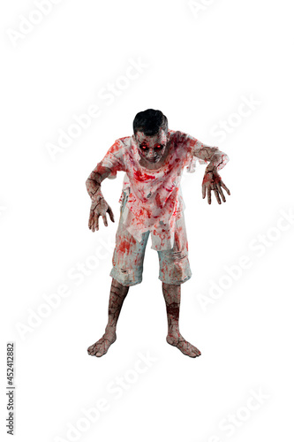 Male ghost in bloody clothes walking in the studio © Creativa Images