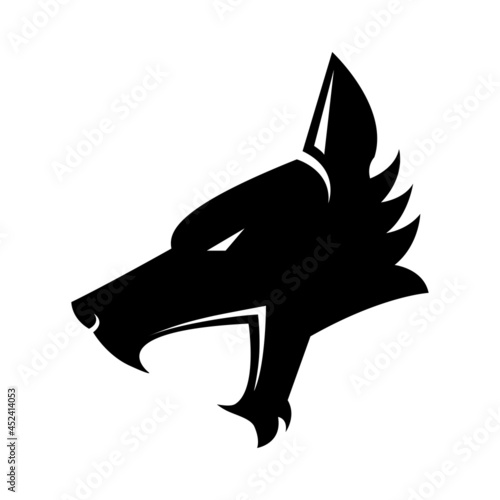 A black wolf side view head icon