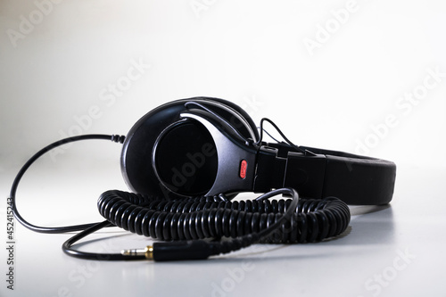 Headphones with white background.