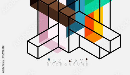 Abstract background. 3d cubes, cubic elements and blocks. Techno or business concept for wallpaper, banner, background, landing page