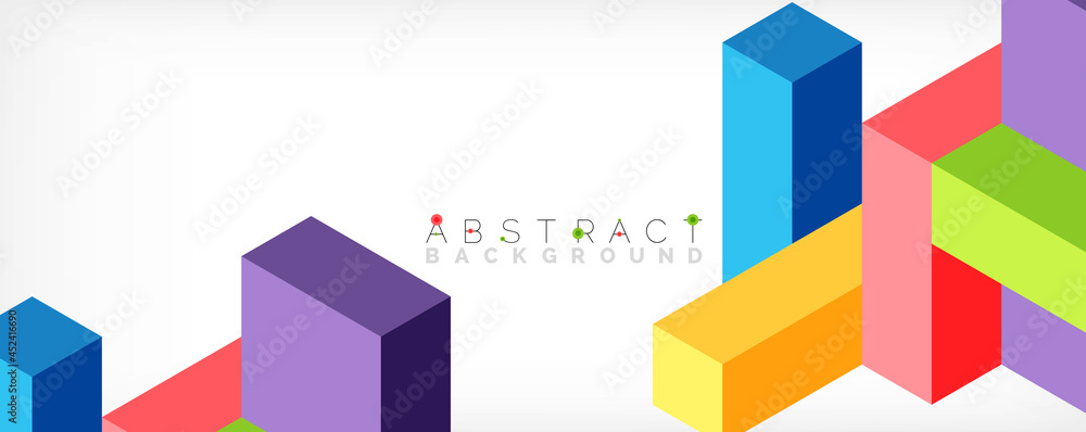 Abstract background. 3d cubes, cubic elements and blocks. Techno or business concept for wallpaper, banner, background, landing page Abstract background. 3d cubes, cubic elements and blocks. Techno or business concept for wallpaper, banner, background, landing page
