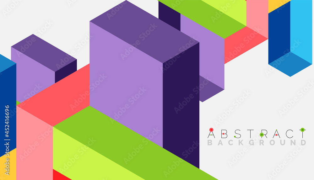 Abstract background. 3d cubes, cubic elements and blocks. Techno or business concept for wallpaper, banner, background, landing page Abstract background. 3d cubes, cubic elements and blocks. Techno or business concept for wallpaper, banner, background, landing page