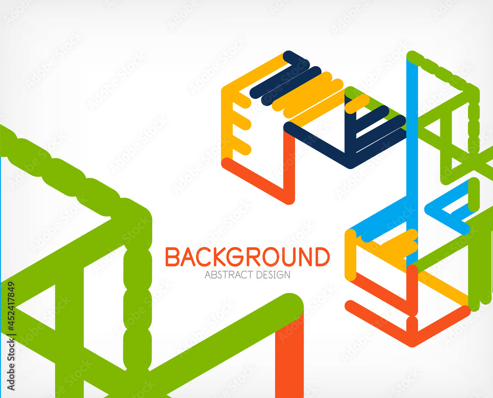Abstract background. Color lines on white background. Linear abstract composition. Techno or business concept for wallpaper, banner, background, landing page Abstract background. Color lines on white background. Linear abstract composition. Techno or business concept for wallpaper, banner, background, landing page