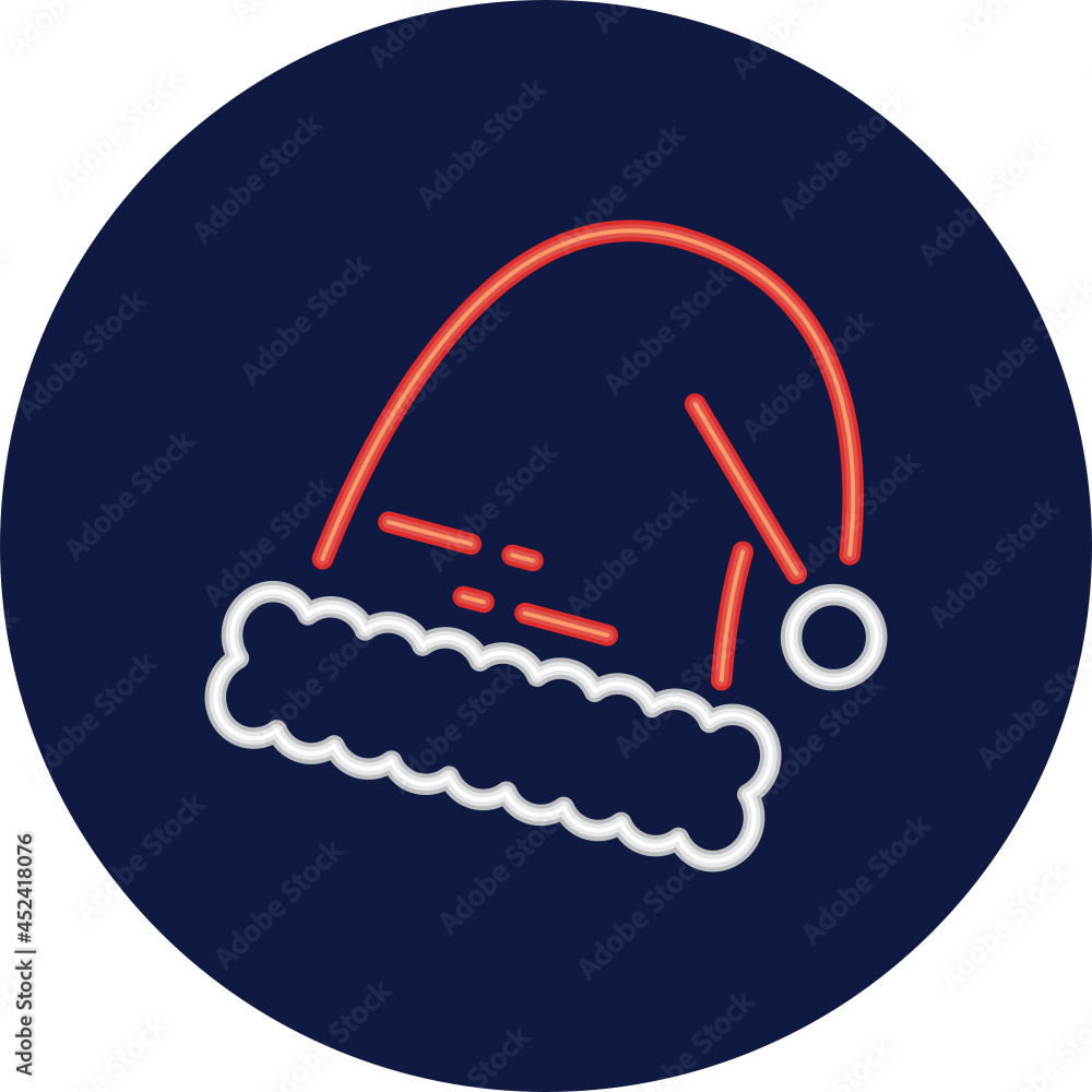 santa hat neon icon santa hat neon icon