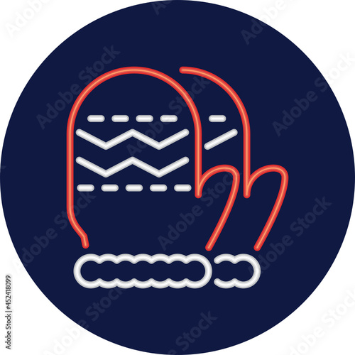 mittens neon icon