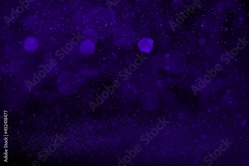 purple nice shiny glitter lights defocused bokeh abstract background and falling snow flakes fly, celebratory mockup texture with blank space for your content © Dancing Man
