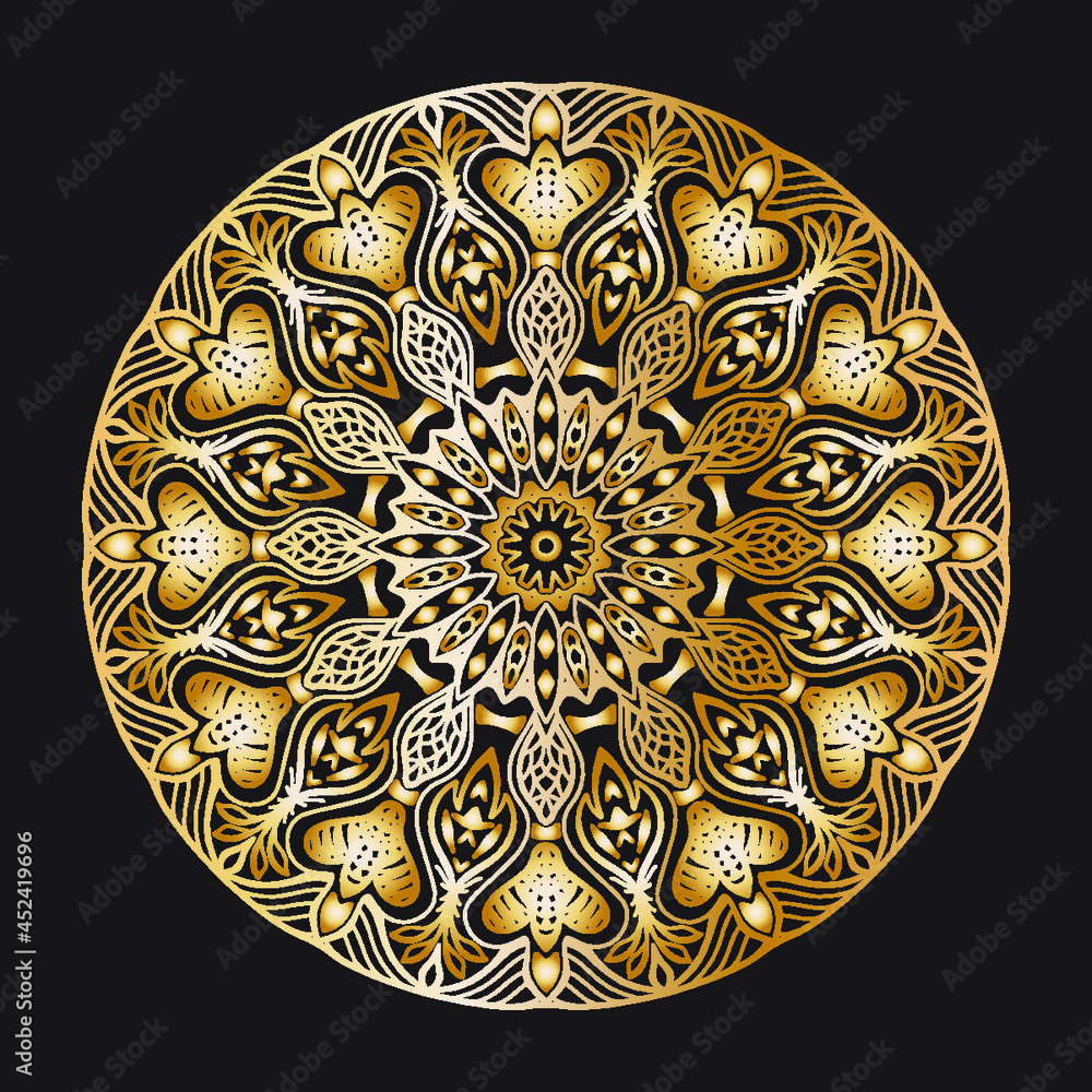 Luxury ornamental mandala islamic decoration floral gold