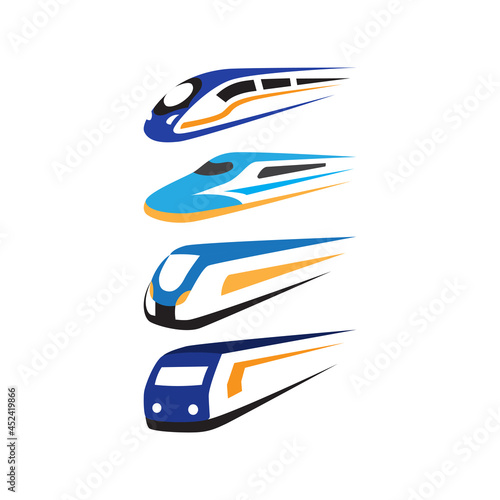 Fast train icon set design illustration template