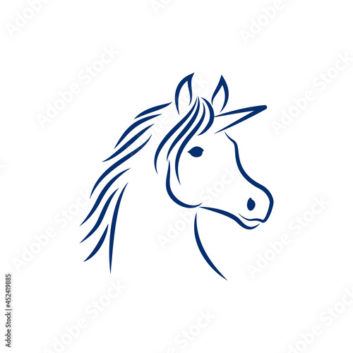 Unicorn head icon design illustration template