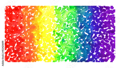 rainbow hand-drawn watercolor. beautiful background of spreading and transitions of paint. LGBT community support. Human rights. LGBTQ. flat illustration.