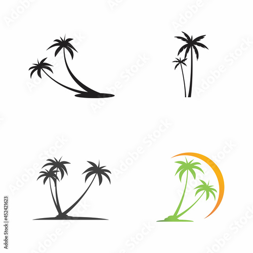 Palm tree summer logo template vector illustration