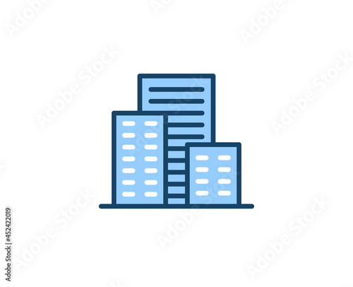 Building flat icon. Single high quality outline symbol for web design or mobile app.  House thin line signs for design logo, visit card, etc. Outline pictogram EPS10