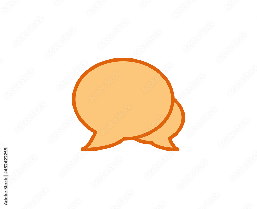 Speech bubble line icon. High quality outline symbol for web design or mobile app. Thin line sign for design logo. Color outline pictogram on white background Speech bubble line icon. High quality outline symbol for web design or mobile app. Thin line sign for design logo. Color outline pictogram on white background