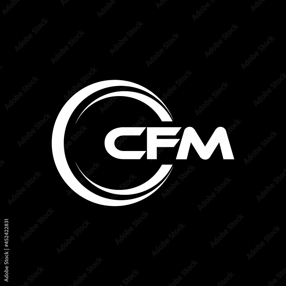 Cfmu Lettering CFM letter logo design with black background in illustrator, vector ...