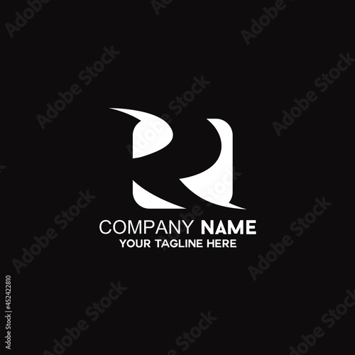 letter R silhouette logo vector