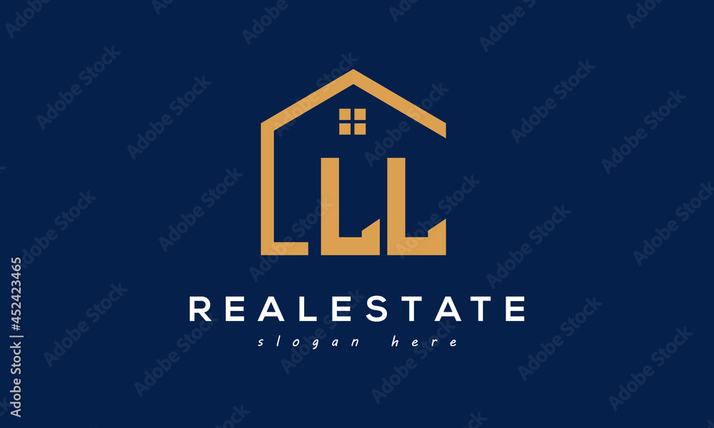 LL letters real estate construction logo vector LL letters real estate construction logo vector