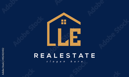 LE letters real estate construction logo vector 