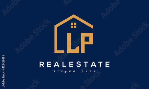 LP letters real estate construction logo vector 