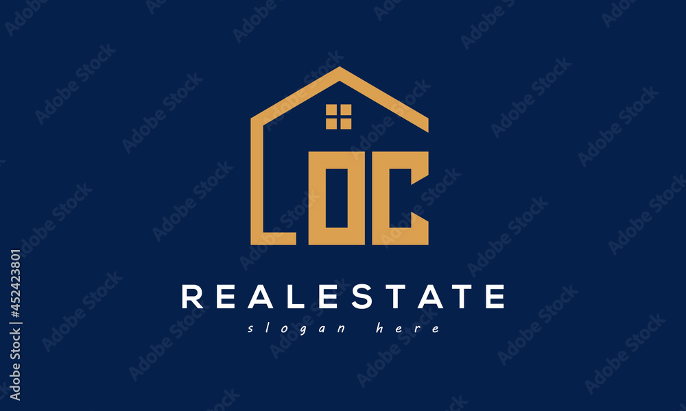 OC letters real estate construction logo vector OC letters real estate construction logo vector