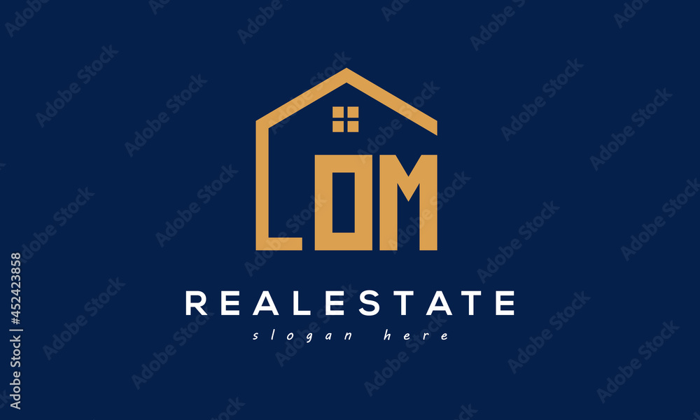 OM letters real estate construction logo vector OM letters real estate construction logo vector