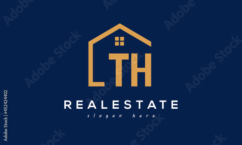 TH letters real estate construction logo vector 