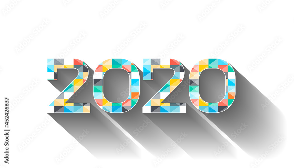 Obraz premium Text2020 banner,Vector idea and concept creativity illustration.