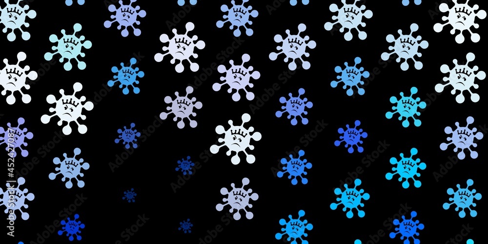 Dark blue vector template with flu signs. Dark blue vector template with flu signs.