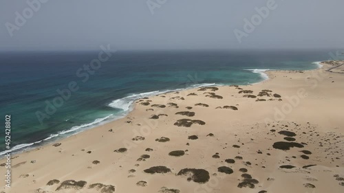 Wallpaper Mural aerial drone shot of the desert dunes and beach in Fuerteventura in the Canary Islands Torontodigital.ca