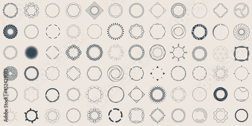 Fotografija Set of geometric circle shapes, borders, frames, logos