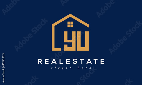 YU letters real estate construction logo vector 