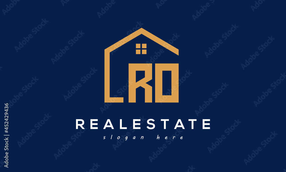 RO letters real estate construction logo vector RO letters real estate construction logo vector