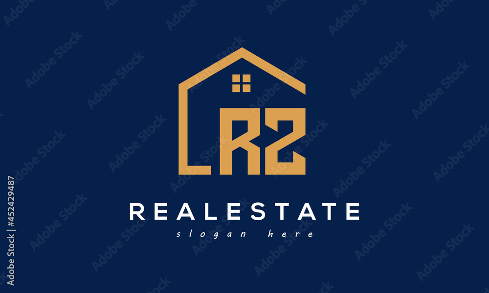 RZ letters real estate construction logo vector	