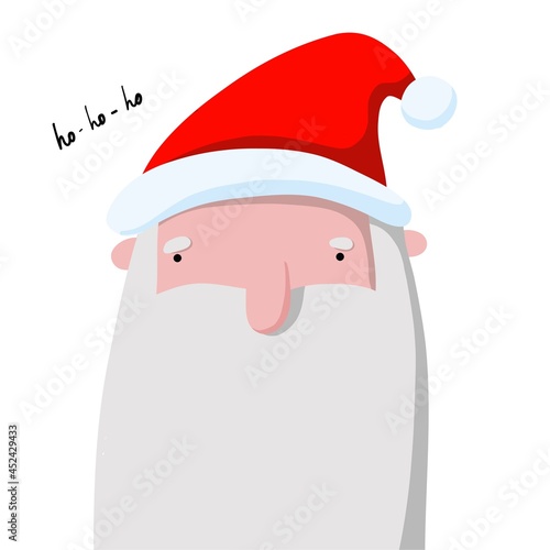 santa claus vector clipart, hand drawn christmas illustration with cartoon character good for card and print holiday design