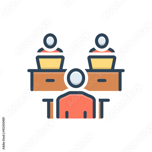 Color illustration icon for monitor
