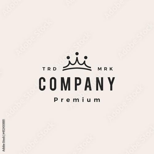 three people king crown bridge team group of 3 hipster vintage logo vector icon illustration