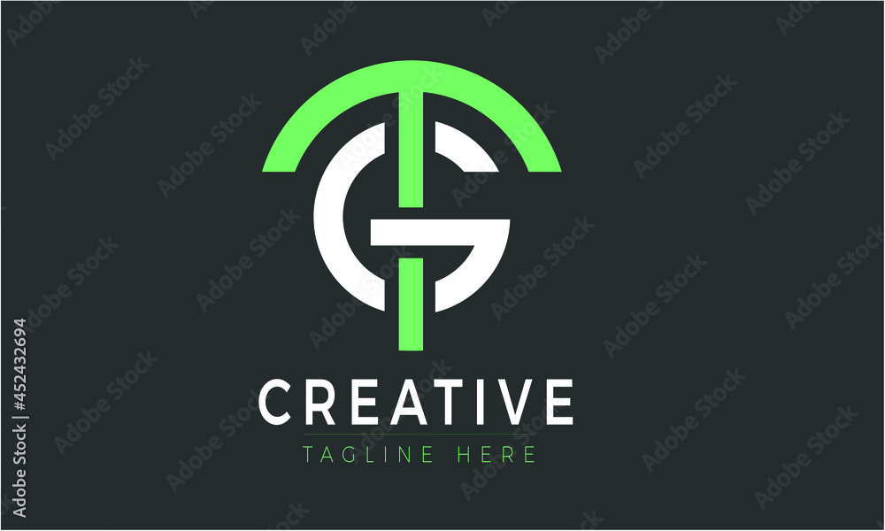 Obraz premium Abstract TG letter logo design