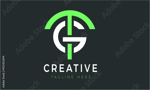 Abstract TG letter logo design
