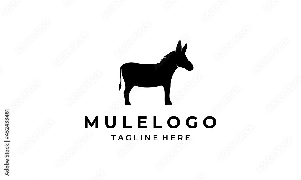 Black Mule Animal Horse Logo Design Inspiration