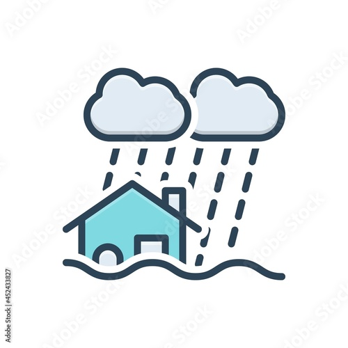 Color illustration icon for disaster