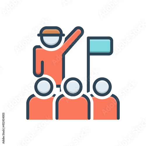 Color illustration icon for president