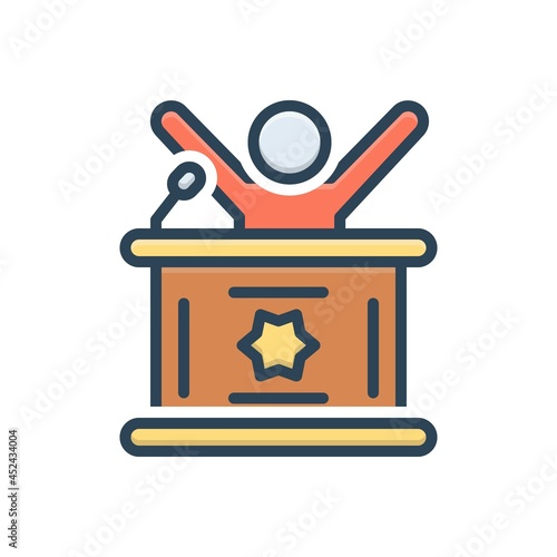 Color illustration icon for president