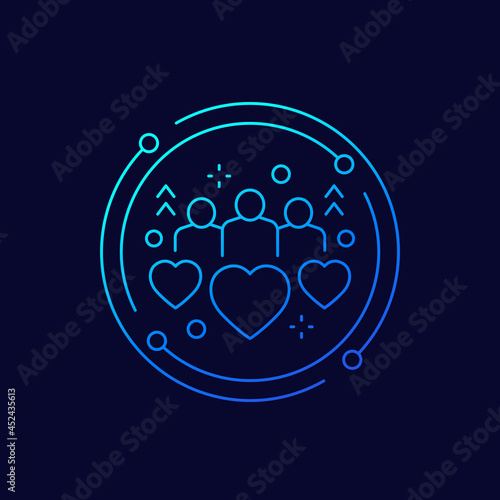 community, people icon, linear design