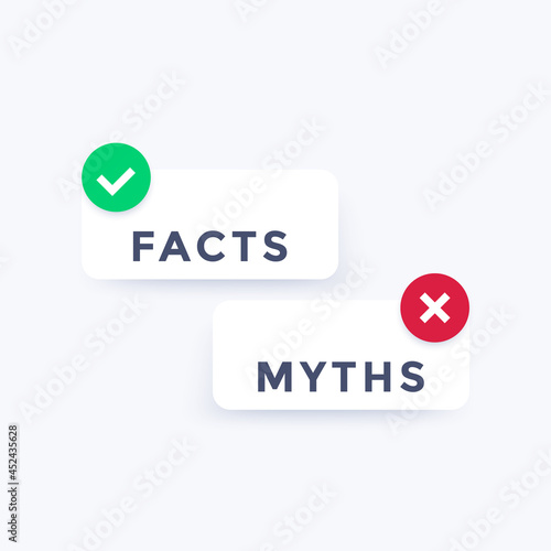 facts and myths, vector design elements