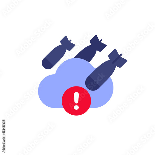 Hosting under DDoS attack vector icon