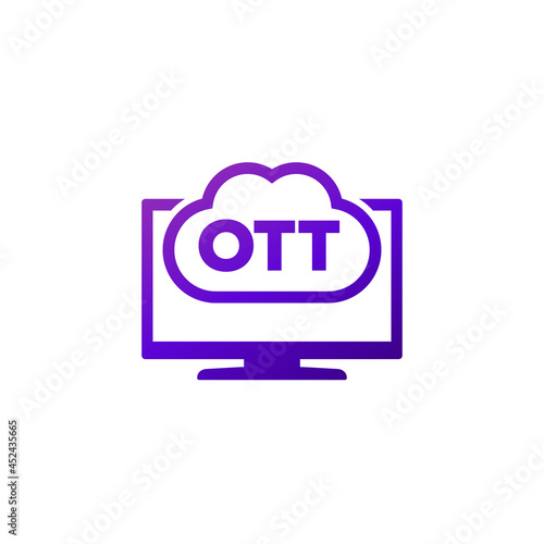 OTT media service icon on white photo