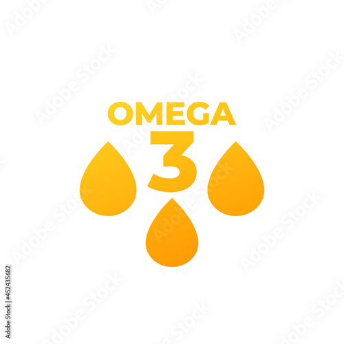 omega 3 icon with oil drops