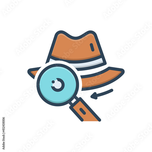 Color illustration icon for investigate