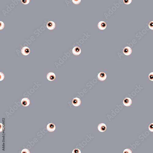 Eyes on a light gray background. Pattern for Halloween